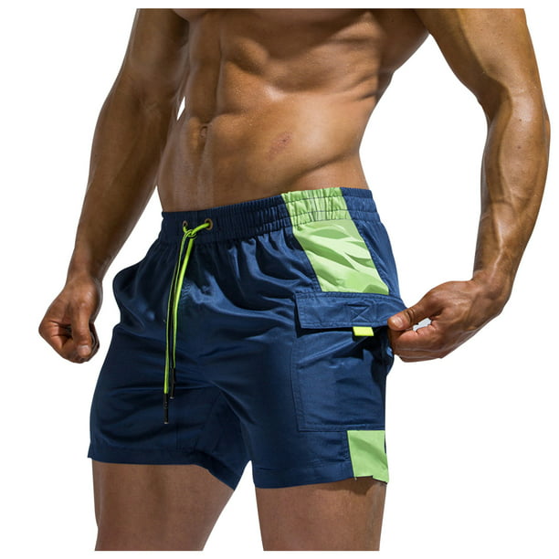 Blue Octopu Mens Beach Shorts Elastic Waist Pockets Lightweight Swimming Board Short Quick Dry Short Trunks 